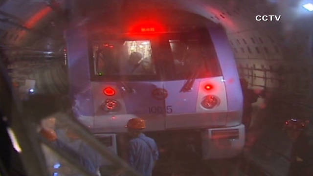 Subway trains collide in Shanghai