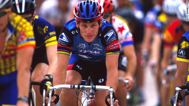 Armstrong rides for charity in May 1998 at the Ikon Ride for the Roses to benefit the Lance Armstrong Foundation. He established the foundation to benefit cancer research after being diagnosed with testicular cancer in 1996. After treatment, he was declared cancer-free in February 1997.