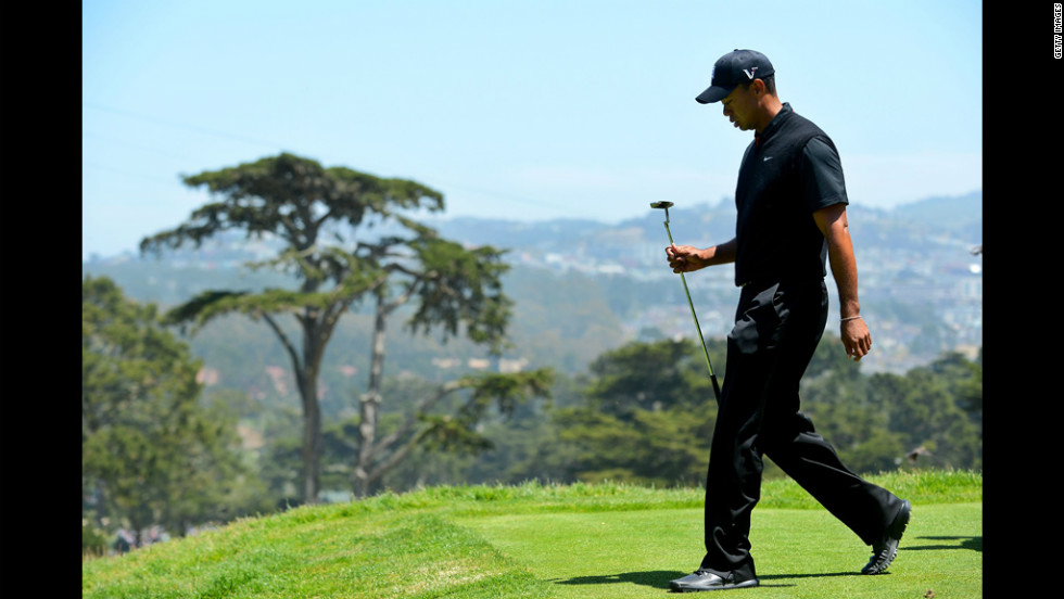 Tiger Woods of the United States walks off the third tee during the second round of the U.S. Open on Friday, June 15.