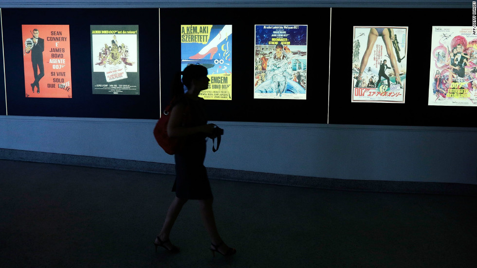 The exhibition, which includes a room full of Bond film posters, allows visitors to walk in 007&#39;s footsteps.