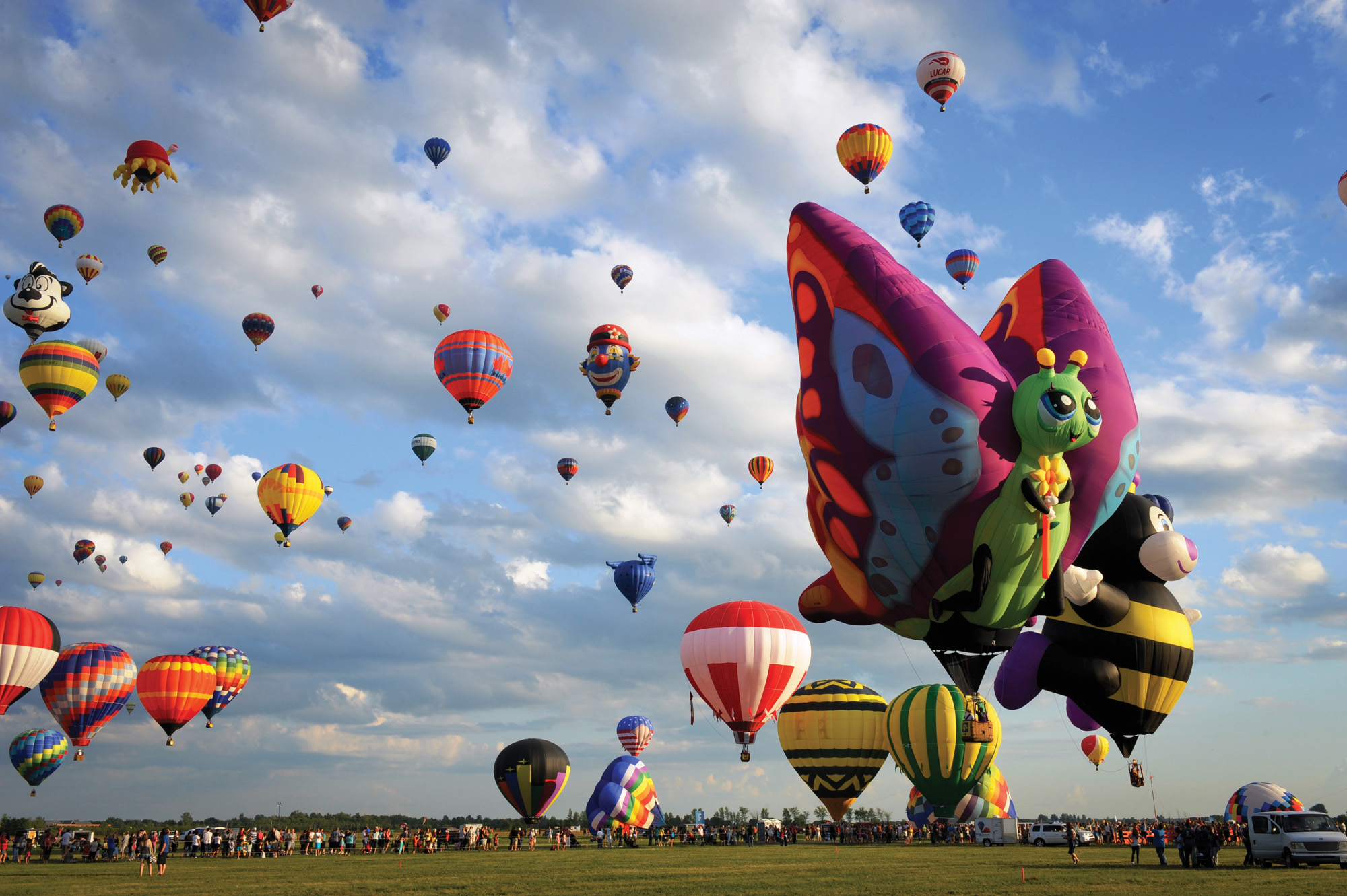 The balloons at the International Balloon Festival of Saint-Jean-sur-Richel...