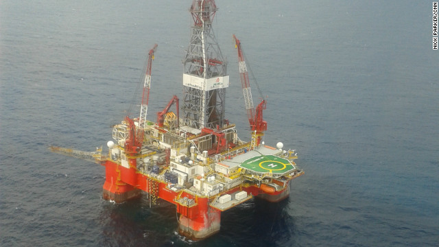 Exploration platform used to find deep-water oil reserves in the Gulf of Mexico