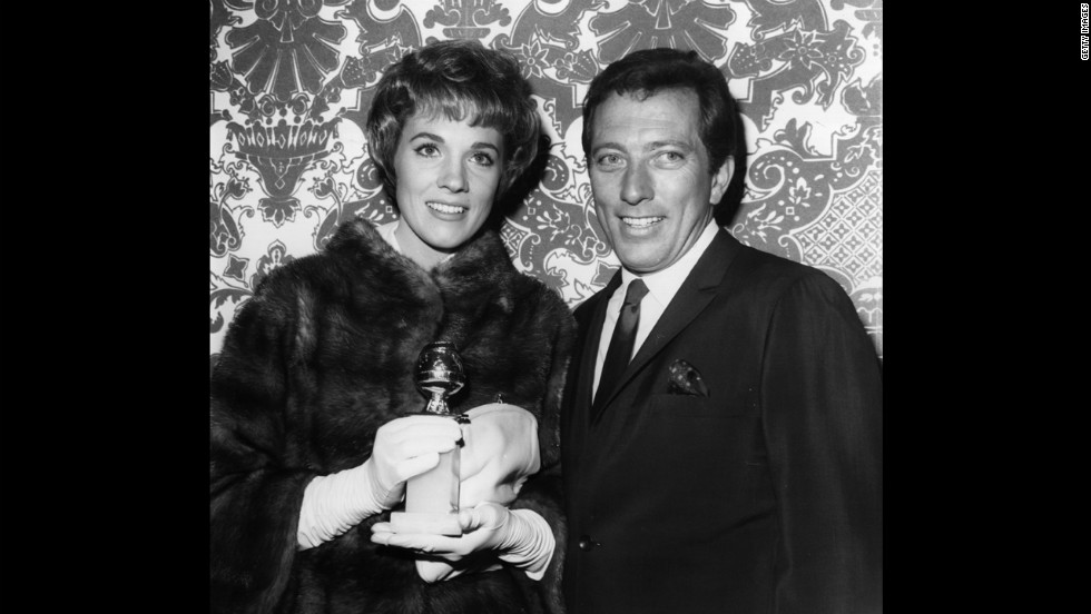 British singer and actress Julie Andrews with Williams at the 1970 Golden Globes.