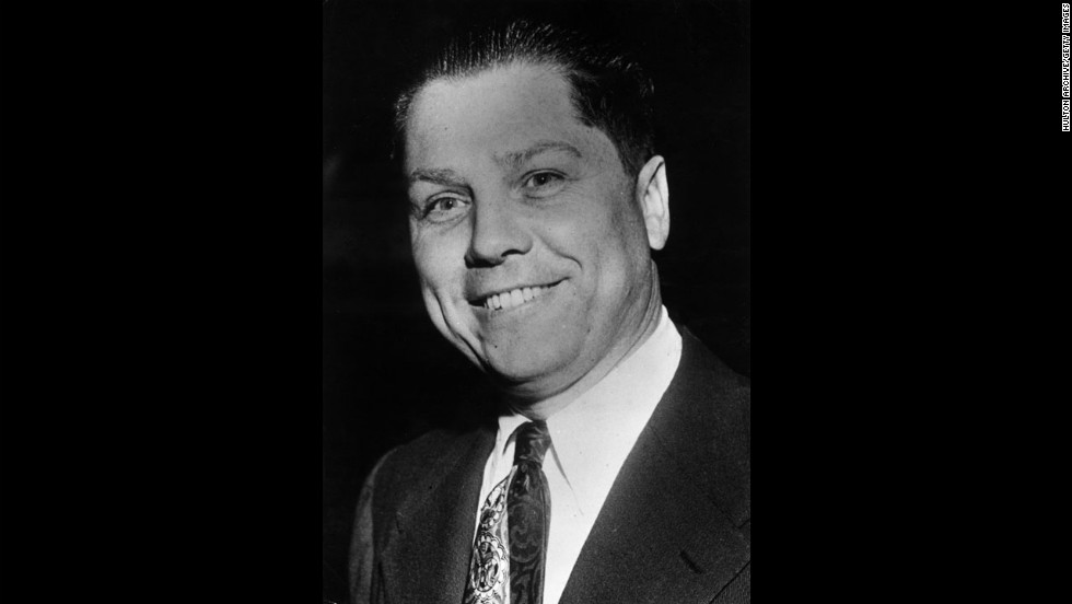 Por poco 40 years after his disappearance, former Teamsters boss Jimmy Hoffa, pictured circa 1955, remains among America&#39;s most famous missing persons. Authorities have been searching for the once powerful union boss since he vanished in 1975.