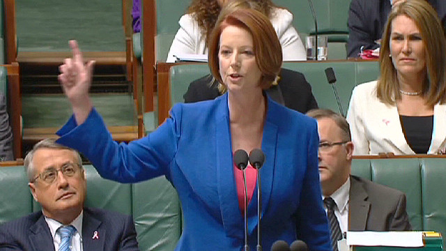 Watch Julia Gillard's famos speech on misogyny.