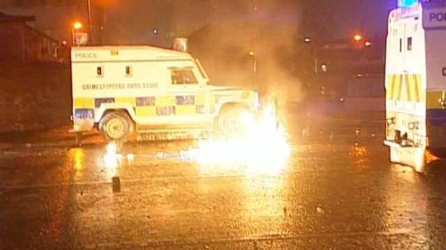 Police clash with protesters in Belfast