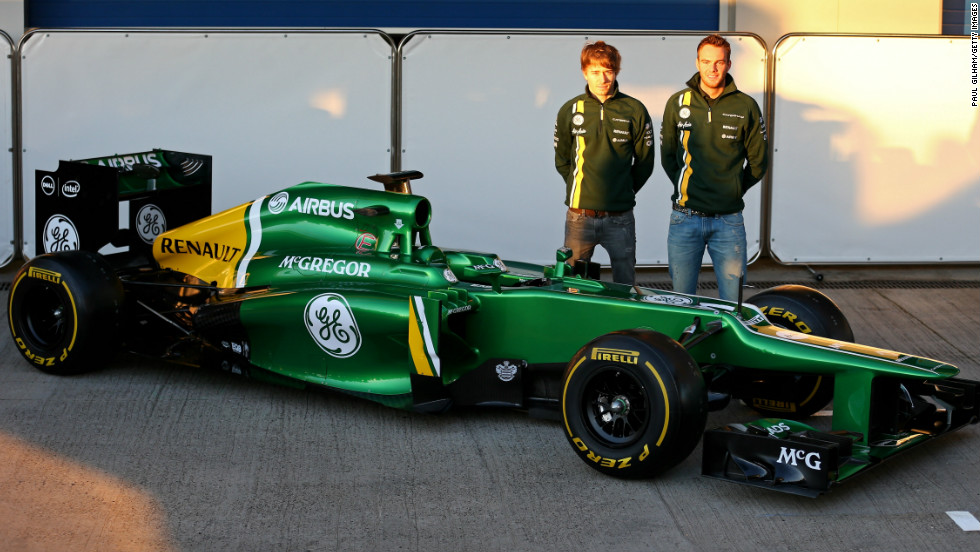 Charles Pic and Dutch rookie Giedo van der Garde launched Caterham&#39;s new CT03 car on the first day of preseason testing at Circuito de Jerez on February 5.