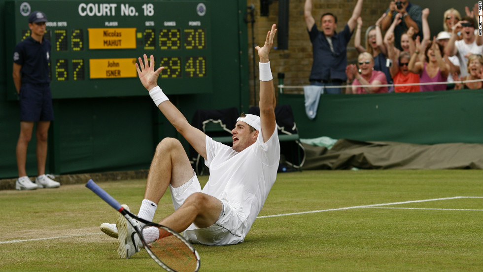 The game that started as a low key first round encounter at 6:13pm on Tuesday 22 June finally finished at 4:48pm on  Thursday 24 June, by which time the two protagonists were heroes the world over. Isner finally won 6-4 3-6 6-7 7-6 70-68.