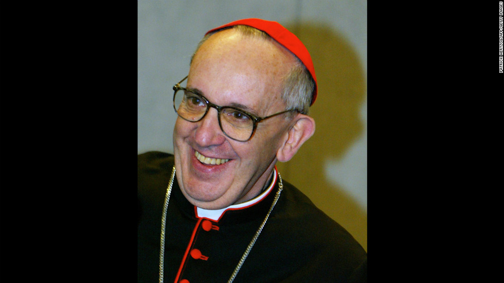 Bergoglio smiles during a news conference at the Vatican in October 2003. during celebrations marking the 25th anniversary of Pope John Paul II&#39;s election.