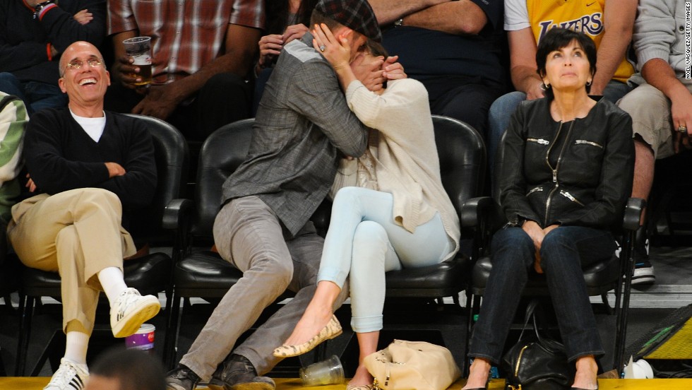 Timberlake and Biel smooch for the cameras at a basketball game in 2012. Despite remaining mum on the topic, the pair reportedly got engaged in December 2011. In October 2012, they were married in an intimate ceremony in Italy.