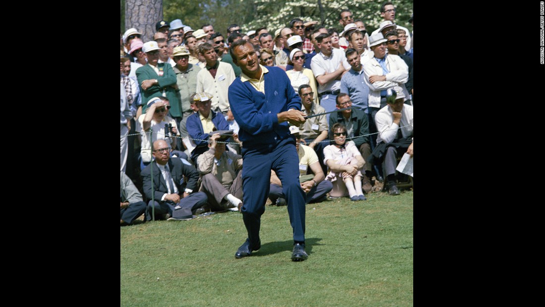 Arnold Palmer teeing off at the 1960 Masters tournament. The American&#39;s victories  at the 1961 and 1962 Open Championship helped revive interest in the sport&#39;s oldest and most prestigious trophy.&lt;br /&gt;&lt;br /&gt;&quot;I would like to be remembered for bringing golf to a worldwide audience,&quot; Palmer, who was known for his stylish presence on the course, &lt;a href=&quot;http://edition.cnn.com/2012/07/19/sport/golf/golf-palmer-legend-trailblazer/index.html&quot;&gt;told CNN in 2012&lt;/a&gt;.&lt;br /&gt;&lt;br /&gt;&quot;I liked a sharp crease in my slacks, my shoes polished to shine, while my shirts were conservative with a straight collar. It was a style I stuck with for most of my career.&quot;