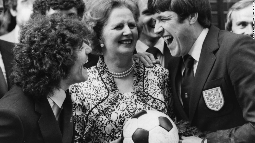 Margaret Thatcher&#39;s death has been met with an outpouring of tributes from around the world. But when it comes to the world of sport, there has been little love for the Iron Lady. Here she is pictured with the English national soccer team shortly after winning her first election in 1979.