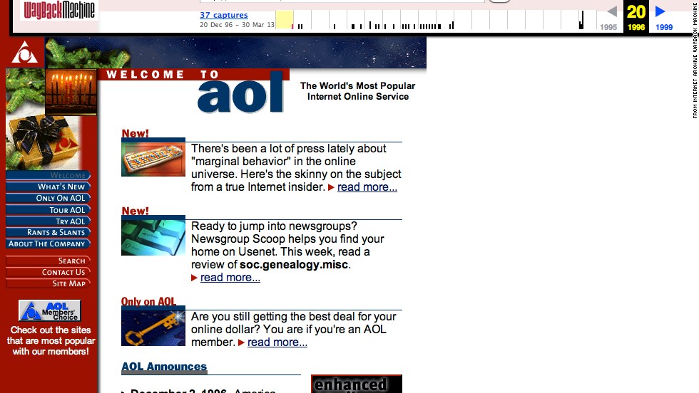 Still getting CD-ROMs in the mail? Primary colors and an article on "marginal behavior" online were viewed by <a href="http://aol.com" target="_blank">aol.com</a> visitors in December 1996.