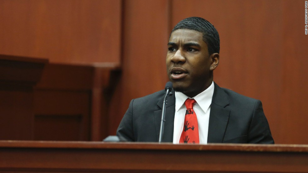 Martin&#39;s brother Jahvaris Fulton testifies at the Zimmerman trial in Seminole County circuit court on July 5.