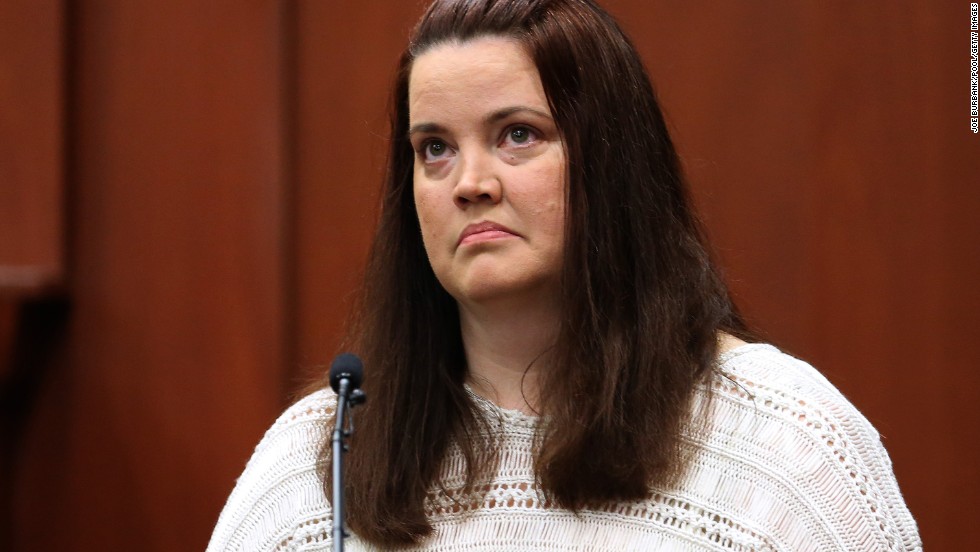 Sondra Osterman, a friend of Zimmerman&#39;s, listens to the 911 tape while testifying on July 8.