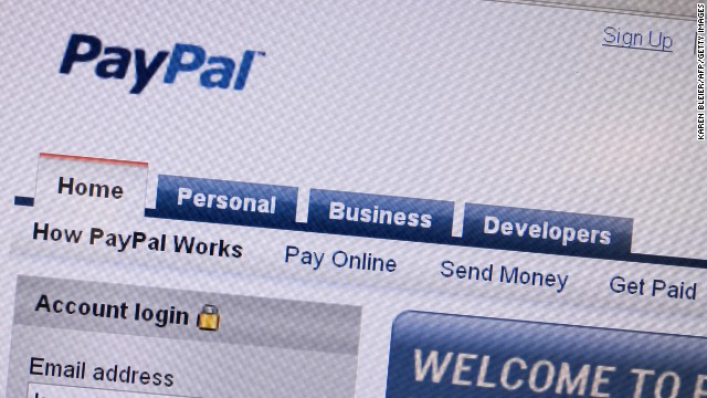 An illustration of online payment service PayPal at LeWeb Paris 2012 in Saint-Denis, near Paris on December 5, 2012. 
