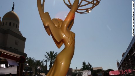 LOS ANGELES, CA - SEPTEMBER 16: A view of the Emmy Award statue during the arrivals at the 59th Annual Primetime Emmy Awards at the Shrine Auditorium on September 16, 2007 in Los Angeles, California. (Photo by Frazer Harrison/Getty Images) 