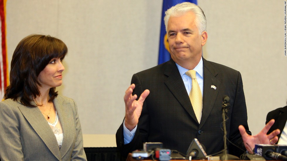 Former Nevada Sen. John Ensign was embroiled in allegations of an extramarital affair in 2007 and 2008, and his wife, Darlene, who initially stood with him when he announced he would not seek re-election, was not by his side as the drama unfolded. Hit with multiple investigations, Ensign resigned in 2011.