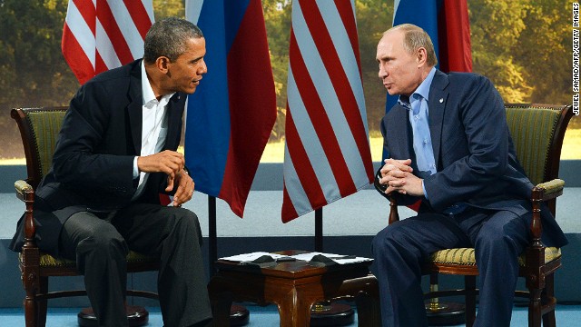 Barack Obama holds a bilateral meeting with Russian President Vladimir Putin during the G8 summit in Northern Ireland on June 17, 2013.