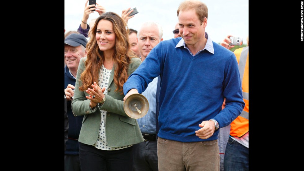 William and Catherine start an ultra marathon in Holyhead, Wales, in August 2013. It was Catherine&#39;s first public appearance since the birth of Prince George. 