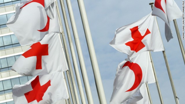  Flags of the International Federation of Red Cross and Red Crescent Society hang on the streets of the capital to commemorate the International Federation of the Red Cross and Red Crescent Society's 15th General Assembly which opened November 10, 2005 in Seoul, South Korea. The South Korean Red Cross, celebrating its 100th year, is hosting the assembly. (Photo by Chung Sung-Jun/Getty Images)
