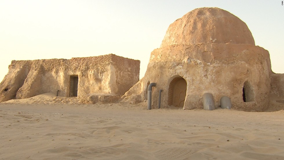 The planet Tatooine has two suns and was the birthplace of Anakin Skywalker. By request of the Tunisian government, the set for Anakin Skywalker&#39;s hometown Mos Espa was left intact in the Sahara desert.