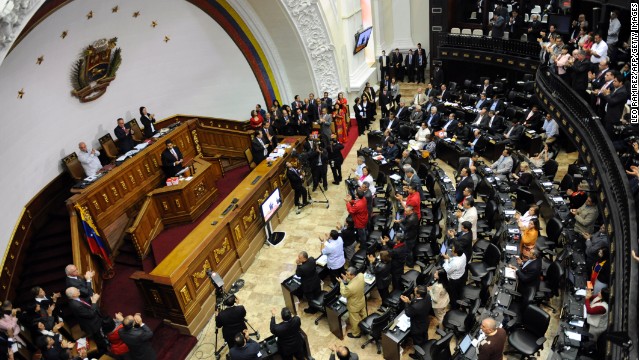 General view of the Venezuelan National Assembly as Venezuelan Vice-President Nicolas Maduro delivers a speech in Caracas on February 28, 2013. AFP PHOTO/Leo RAMIREZ (Photo credit should read LEO RAMIREZ/AFP/Getty Images)