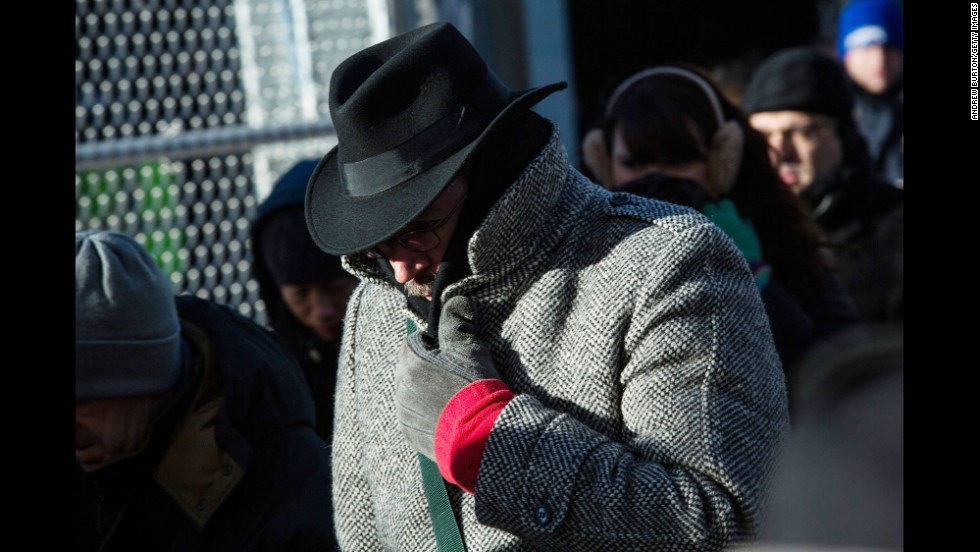 A man bundles up against the cold in New York City on January 7.