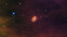 This Hubble image looks a floating marble or a maybe a giant, disembodied eye. But it's actually a nebula with a giant star at its center. Scientists think the star used to be 20 times more massive than our sun, but it's dying and is destined to go supernova.