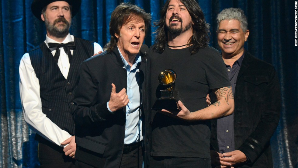 Grammy Awards attracted 28.5 million - CNN - Cut Me Some Slack Paul Mccartney Dave Grohl