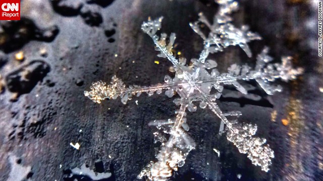 The cold snaps across the U.S. seem endless, but with each new snowfall there's an opportunity to capture a new perspective on winter, just like what Jeffrey Goodman did when he photographed this snowflake in his Mentor, Ohio home. 