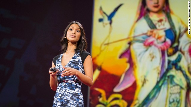 Model Geena Rocero speaks at  the TED2014 conference in Vancouver, British Columbia in March, 2014.