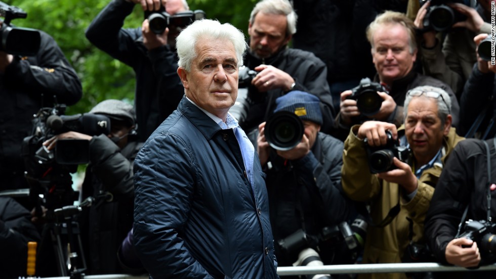 British publicist Max Clifford arrives at Southwark Crown Court in London on May 2, 2014.
