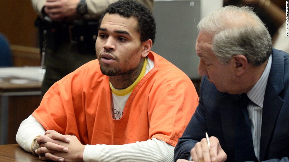 &lt;strong&gt;May 2014: &lt;/strong&gt;&lt;a href=&quot;http://www.cnn.com/2014/05/09/showbiz/chris-brown-jail/index.html&quot; target=&quot;_blank&quot;&gt;Brown appears in court&lt;/a&gt; for a probation violation hearing on May 9. He admitted to violating his probation and was ordered by a judge to serve one year in jail.