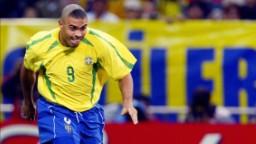 Ronaldo kicks the ball to scores the first goal against Turkey during the semifinal match of the FIFA 2002 World Cup Korea Japan 26 June, 2002, in Saitama, Japan. 