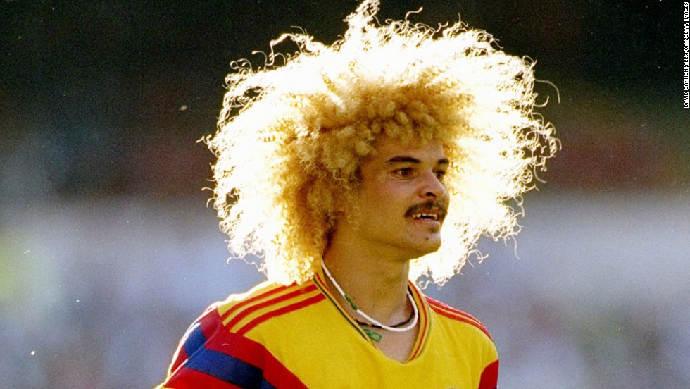 When it comes to hairstyles, no footballer has ever done more for the popularity of the afro than Carlos Valderrama. The elegant playmaker appeared for Colombia at three World Cups (in 1990, 1994 and 1998) and made over 100 appearances for his country, but he will forever be remembered for the nest of peroxide blonde curls which sat atop his moustachioed face.