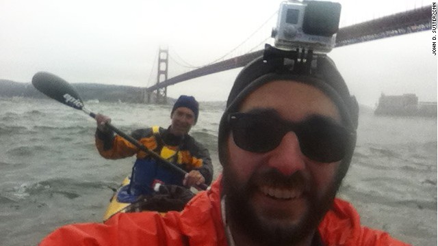 Me and John Dye, of Rivers for Change, at the Golden Gate Bridge on Friday.