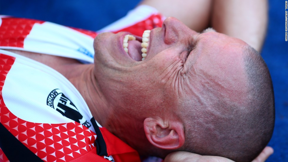 A competitor in Sweden feels the pain after completing the 226km endurance test. &quot;My respect for anyone finishing these events is total,&quot; said Crowhurst. &quot;Personally I feel quite emotional when I&#39;m standing at the finish line watching some of the participants finish, as you can feel and physically see how overwhelmed with emotion they are at what they have just achieved.&quot;  (All pictures shot by Charlie Crowhurst; courtesy of Getty Images)