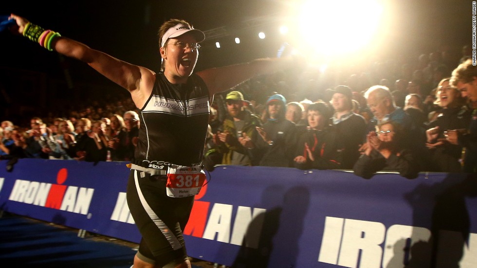 Long into the night the final finishers cross the line at the Kalmar Ironman in Sweden, many hours behind the winners.  &quot;When you see them coming in after 15 hours or more I feel it almost adds to the sense of emotion and real achievement,&quot; says Crowhurst.