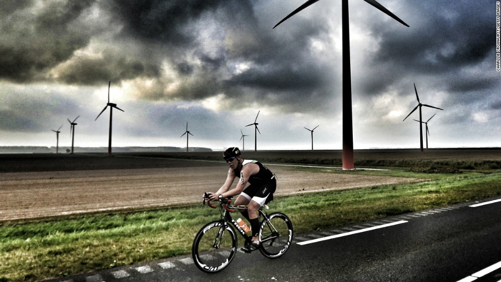 Triathlons can become a battle between man and nature. &quot;The winds hitting the competitors on the bike leg of the Challenge Almere event this year were particularly strong,&quot; said Crowhurst.