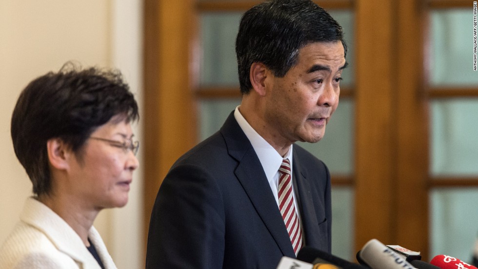 C.Y. Leung, Hong Kong&#39;s chief executive, has evaded calls to resign. Instead, he has directed his deputy Carrie Lam, left, to attempt negotiations with student leaders.