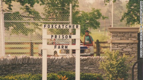 After his arrest in 1996, John du Pont had this sign erected on his estate.