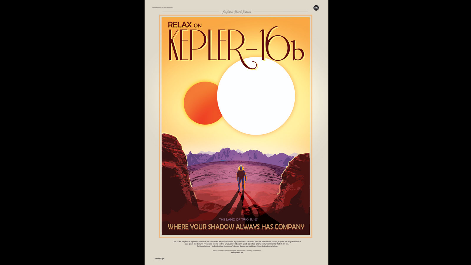 NASA Space Tourism Kepler 16b LARGE A1 Size 23"x33" Poster **UK SELLER**