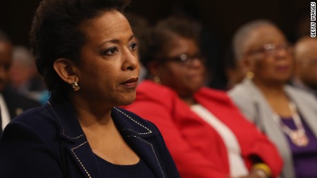 WASHINGTON, DC - JANUARY 28: U.S. Attorney for the Eastern District of New York Loretta Lynch listens to her introduction during her confirmation hearing before Senate Judiciary Committee January 28, 2015 on Capitol Hill in Washington, DC. If confirmed by the full Senate Ms. Lynch will succeed Eric Holder as the next U.S. Attorney General. 