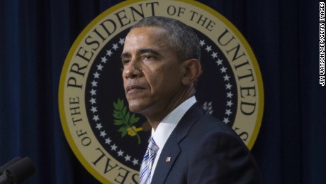 US President Barack Obama delivers remarks on countering violent extremism in Washington, DC, February 18, 2015. Obama urged Western and Muslim leaders to unite to defeat the &quot;false promises of extremism, saying they must jointly reject the premise that jihadist groups represent Islam.   AFP PHOTO/JIM WATSON        (Photo credit should read JIM WATSON/AFP/Getty Images)