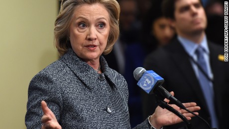 Hillary Clinton answers questions from reporters March 10, 2015 at the United Nations in New York. Clinton admitted that she made a mistake in choosing, for convenience, not to use an official email account while she was Secretary of State. 