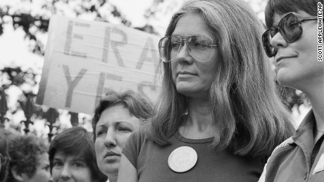 Gloria Steinem of the National Organization for Women attends an Equal Right Amendment rally outside the White House Saturday,July 4, 1981 in Washington. (AP Photo/Scott Applewhite)