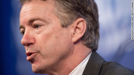 US Republican Senator from Kentucky Rand Paul addresses the 2015 Conservative Policy Summit at the Heritage Foundation in Washington on January 13, 2015. Paul is a possible presidential candidate in next year&#39;s election.  AFP PHOTO/NICHOLAS KAMM        (Photo credit should read NICHOLAS KAMM/AFP/Getty Images)