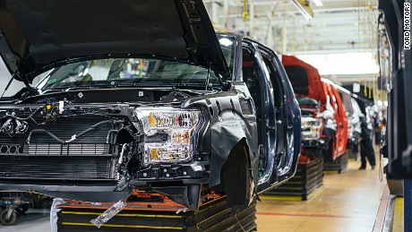 The F-150 assembly line.  