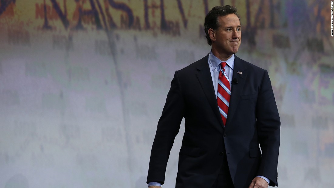 Santorum appears at the NRA-ILA Leadership Forum on April 10 at the NRA annual meeting in Nashville, Tennessee. 